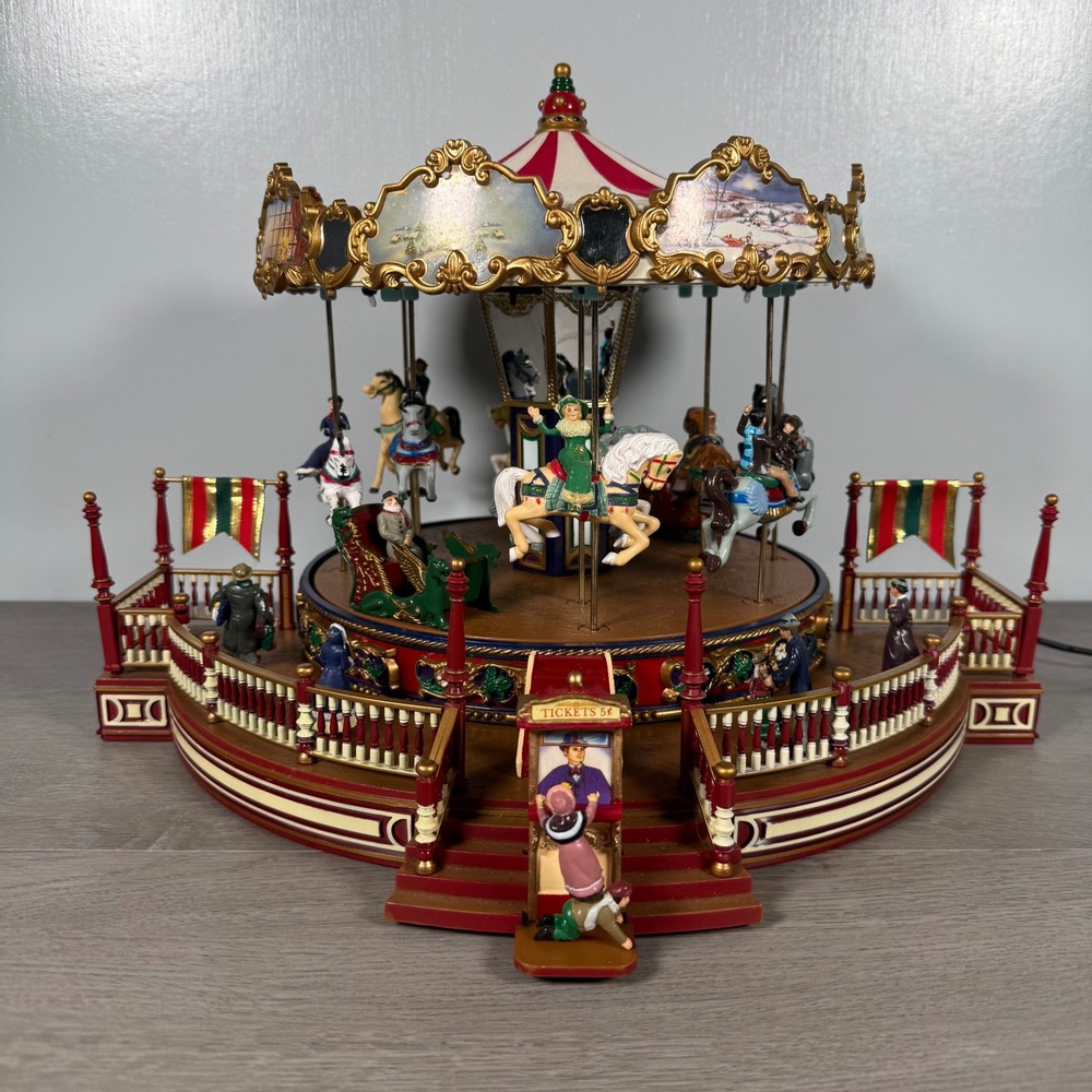 Mr. Christmas Holiday Around The Carousel Animated Musical Decor 30 Songs Boxed